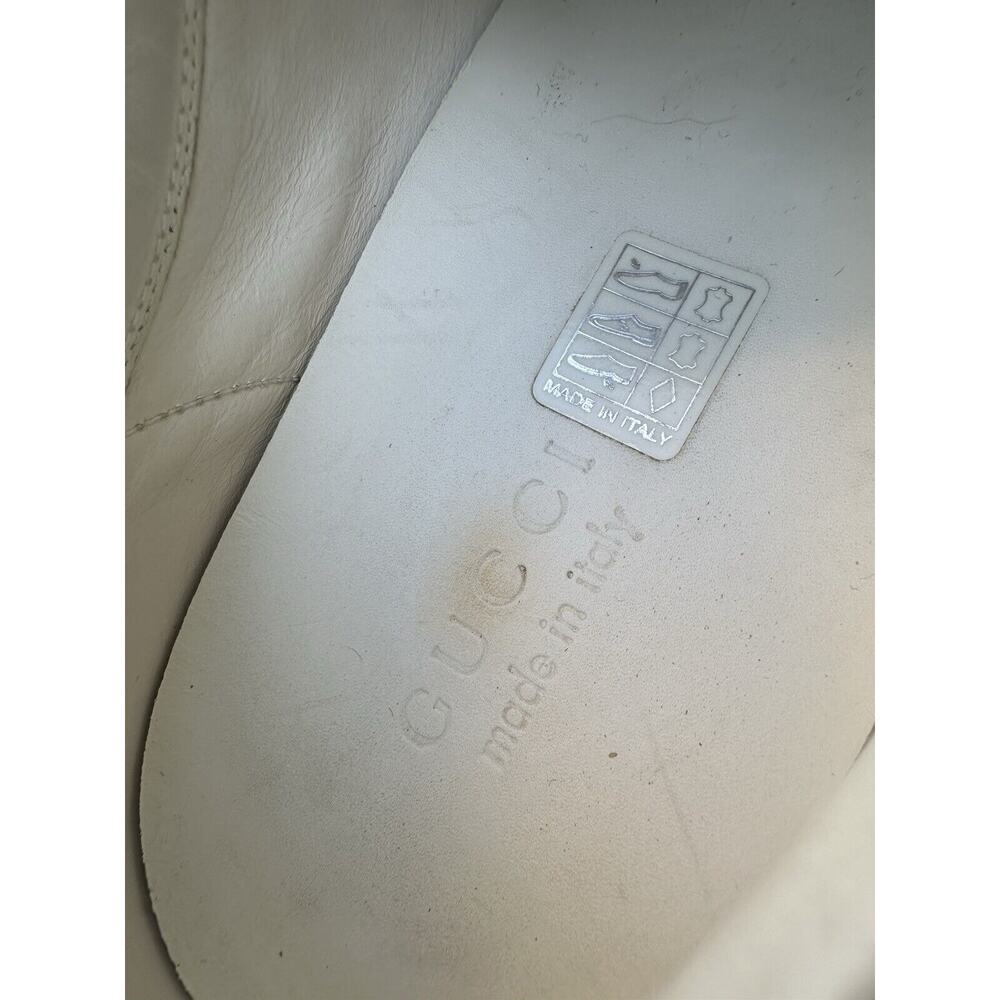 Gucci White Leather Low Top Sneakers Men’s Size 9.5 Missing Insole - Picture 14 of 15